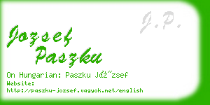 jozsef paszku business card